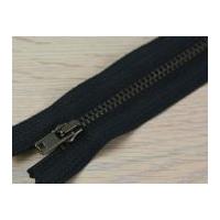 clearance brass metal closed end zips 76cm black