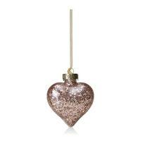 Clear Heart with Champagne Star Confetti Bauble