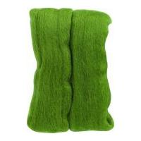 clover natural wool roving moss green