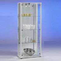 Classico Glass Display Cabinet In White With Light