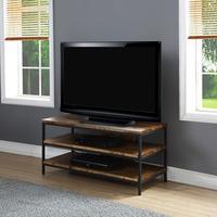 Clare Wooden TV Stand In Rustic Oak With 2 Shelf