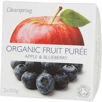 clearspring organic apple blueberry puree 200g