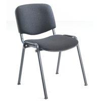 Club Fabric Stacking Chair Charcoal Black