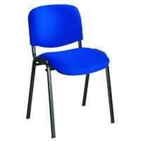Club Fabric Stacking Chair Charcoal Chrome