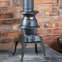 clarke clarke pot belly standard size cast iron wood burning stove