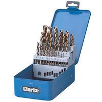 clarke clarke cht384 25pce cobalt steel drill bit set