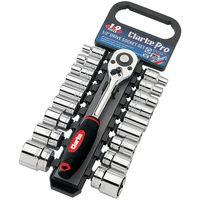 clarke clarke pro360 19 piece 12 drive ratchet socket set