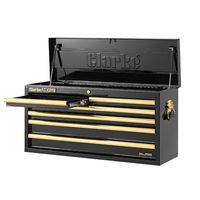 clarke clarke cbb306bg large heavy duty 6 drawer tool chest black gold