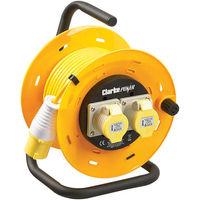 clarke clarke ccr2516a 2 socket 25m cable reel 110v