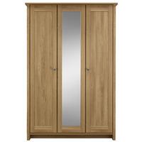 Clovelly 3 Door Centre Mirror Wardrobe Dark Wood