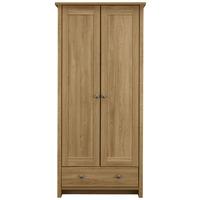 Clovelly 2 Door 1 Drawer Wardrobe Dark Wood