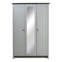 Clovelly 3 Door Centre Mirror Robe Grey