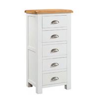 Clevedon Light Grey Painted 5 Drawer Tall Chest