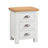 Clevedon Light Grey Painted Bedside with 3 Drawers