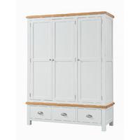 clevedon light grey painted triple wardrobe