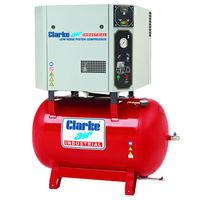 clarke clarke sse46c270 10hp 270 litre low noise reciprocating air com ...