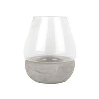 clear cement glass hurricane lantern small