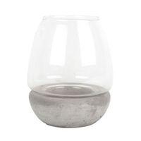 clear cement glass hurricane lantern large