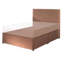 Clearance Star-Premier Decade Faux Suede 3FT Single Divan Base - Non Drawer - Latte Headboard Included