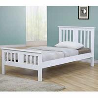 clearance star collection brent 4ft small double bedstead white high f ...