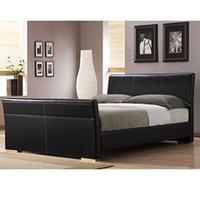 clearance birlea cadiz 4ft 6 double leather bed black