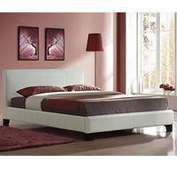 clearance birlea barcelona 4ft 6 double faux leather bed white