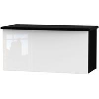 Clearance Knightsbridge High Gloss White and Black Blanket Box - G381