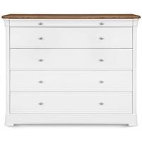Clemence Richard Tuscany Painted Oak 5 Wide Chest of Drawer