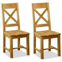 clearance furniture link aylesbury oak cross back chair solid seat pai ...