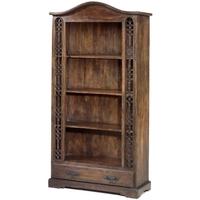 Clearance Jali Sheesham Tall Bookcase 1 Drawer - G426