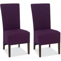 Clearance Bentley Designs Nina Walnut Dining Chair - Plum Wing Back (Pair) - G330