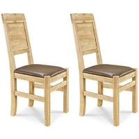 Clemence Richard Oak Dining Chair with Leather Seat (Pair) 018B