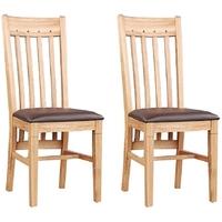 Clemence Richard Oak Dining Chair with Leather Seat and Walnut (Pair)