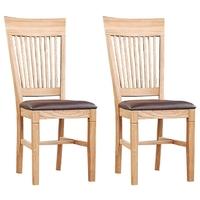 Clemence Richard Oak Dining Chair with Leather Seat (Pair) 021