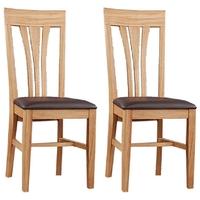 Clemence Richard Oak Dining Chair with Leather Seat (Pair) 019