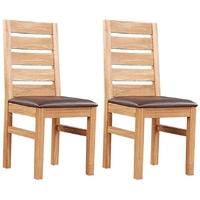 Clemence Richard Oak Dining Chair with Leather Seat (Pair) 026