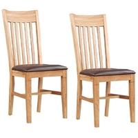 Clemence Richard Oak Dining Chair with Leather Seat (Pair) 016