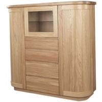Clemence Richard Sorento Oak Display Cabinet with Wooden Door