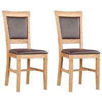 Clemence Richard Oak Dining Chair with Leather Seat (Pair) 020