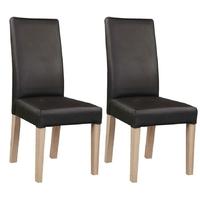 Clemence Richard Oak Chair with Upholstered Leather (Pair)