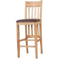 Clemence Richard Oak Bar Stool with Wooden Seat