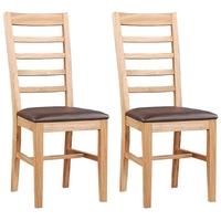 Clemence Richard Oak Dining Chair with Leather Seat (Pair) 001