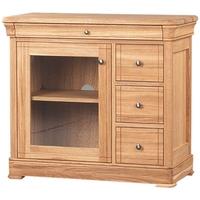Clemence Richard Moreno Oak 3 Drawer CD and DVD Unit with Glass Door 556A