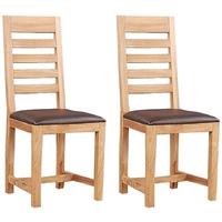 Clemence Richard Oak Dining Chair with Wooden Seat (Pair)