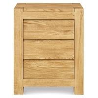 clemence richard massive oak 3 drawer bedside cabinet