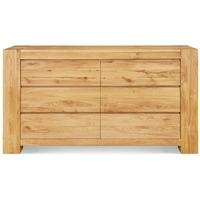 clemence richard massive oak wide 6 drawer chest of drawer