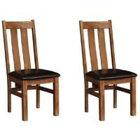 Clearance Devonshire Rustic Oak Arizona Dining Chair (Pair)