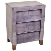 Clearance RV Astley 1950S Dark Grey Shagreen Bedside Cabinet - 3 Drawer - G432