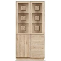 clemence richard portofino oak high display cabinet with drawers