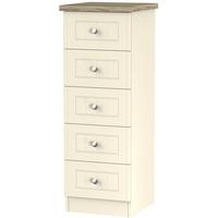 Clearance Vienna Cream Ash Chest of Drawer - 5 Drawer Locker - G347